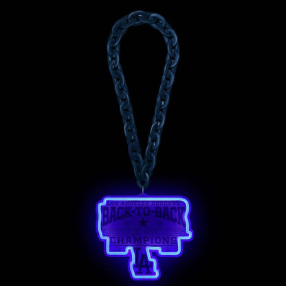Led big team Los Angeles Dodgers 2025 Back To Back World Series Champions Neon Light Up Big Logo Chain Chains for fans