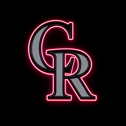 MLB Sporting neon sign MLB Colorado Rockies lighting up sign Chains for fans