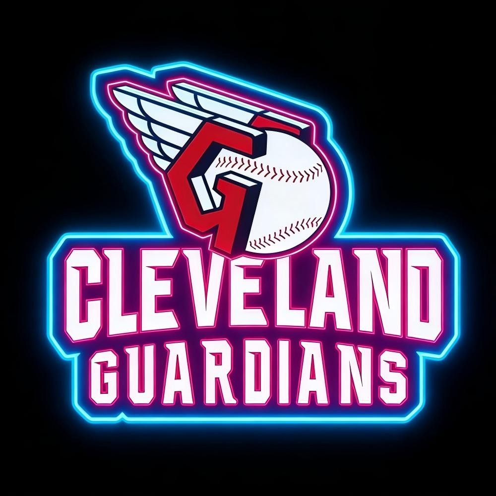 MLB Sporting neon sign Cleveland Guardians lighting up sign Chains for fans