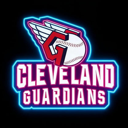 MLB Sporting neon sign Cleveland Guardians lighting up sign Chains for fans