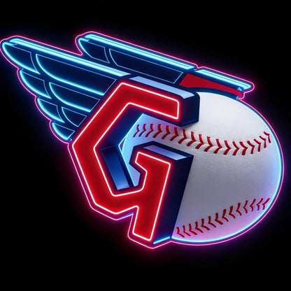 MLB Sporting neon sign Cleveland Guardians lighting up sign Chains for fans