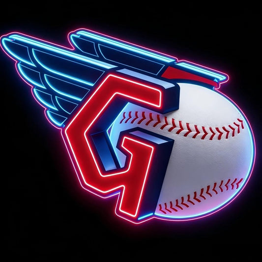 MLB Sporting neon sign Cleveland Guardians lighting up sign Chains for fans