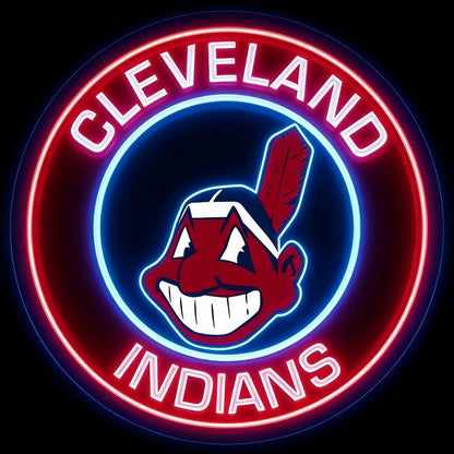 MLB Sporting neon sign Cleveland Guardians lighting up sign Chains for fans