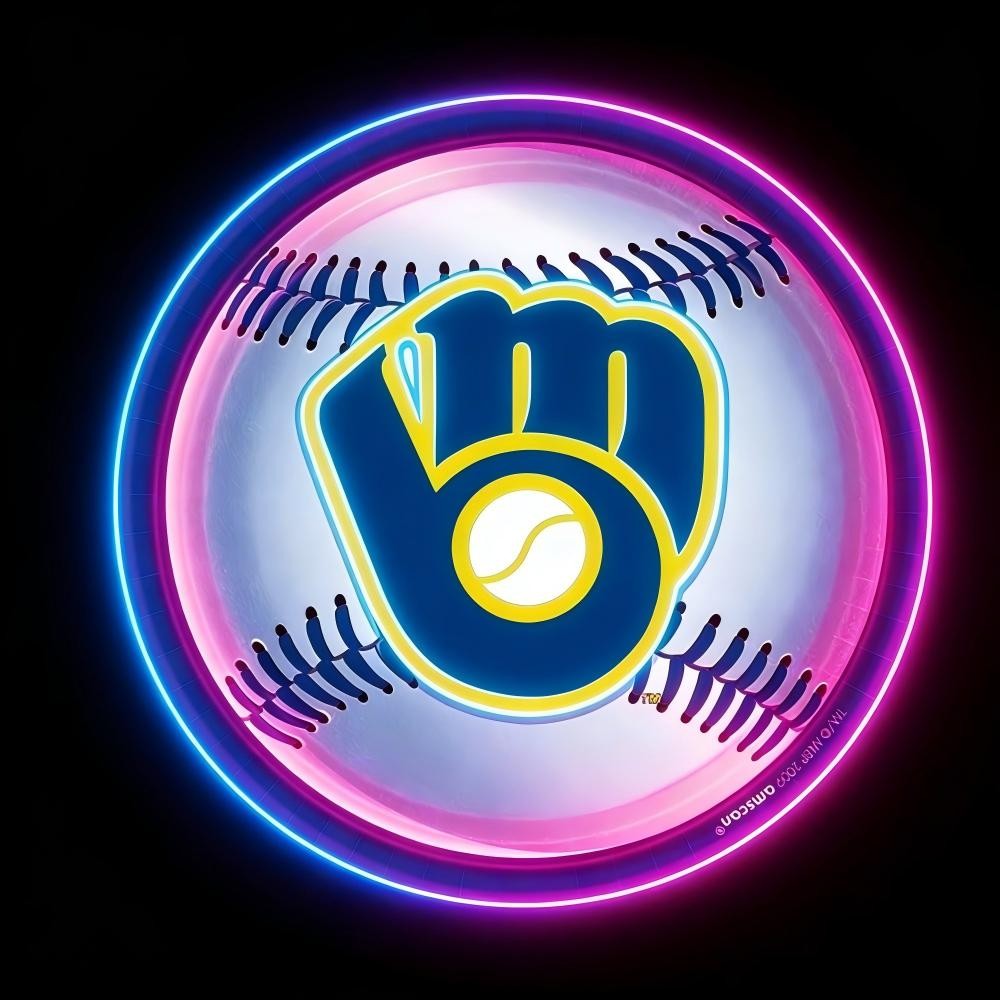 MLB Sporting neon sign MLB Milwaukee Brewers lighting up sign Chains for fans