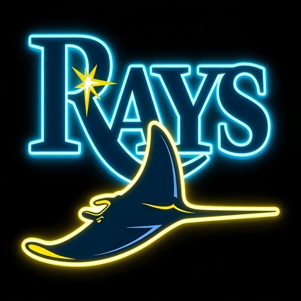 MLB Sporting neon sign MLB Tampa Bay Rays lighting up sign Chains for fans
