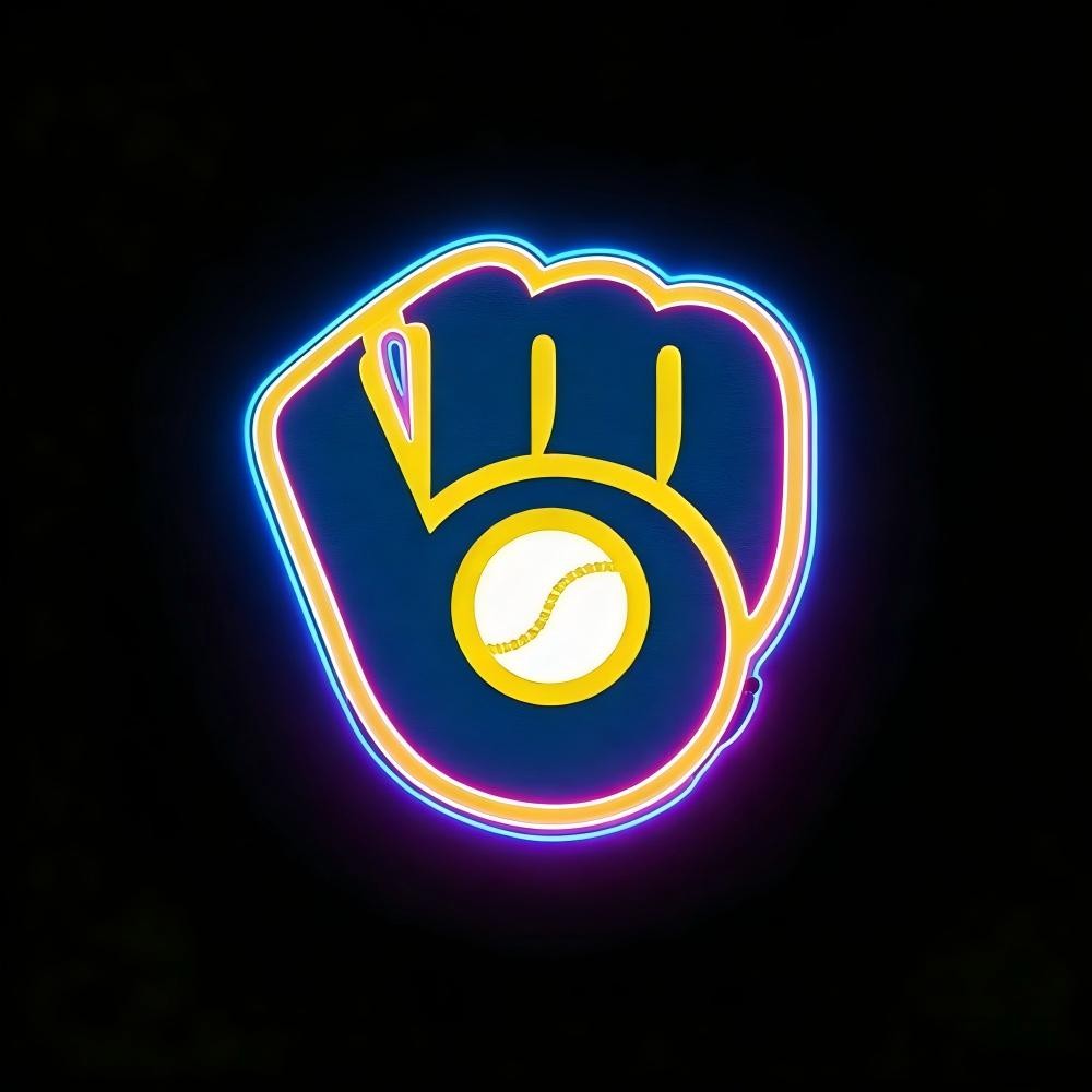 MLB Sporting neon sign MLB Milwaukee Brewers lighting up sign Chains for fans