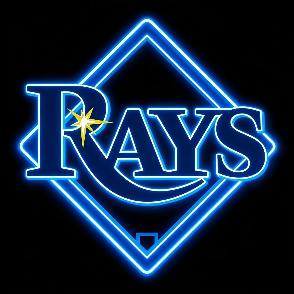 MLB Sporting neon sign MLB Tampa Bay Rays lighting up sign Chains for fans