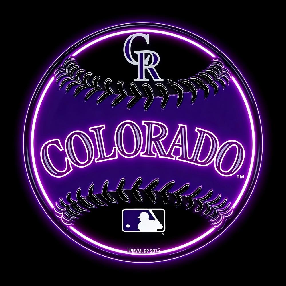 MLB Sporting neon sign MLB Colorado Rockies lighting up sign Chains for fans