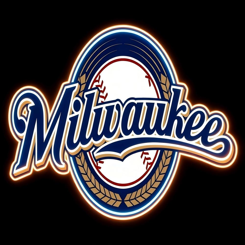 MLB Sporting neon sign MLB Milwaukee Brewers lighting up sign Chains for fans