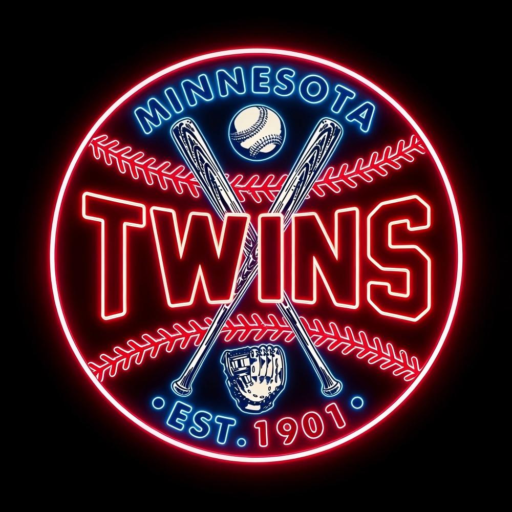 MLB Sporting neon sign MLB Minnesota Twins lighting up sign Chains for fans