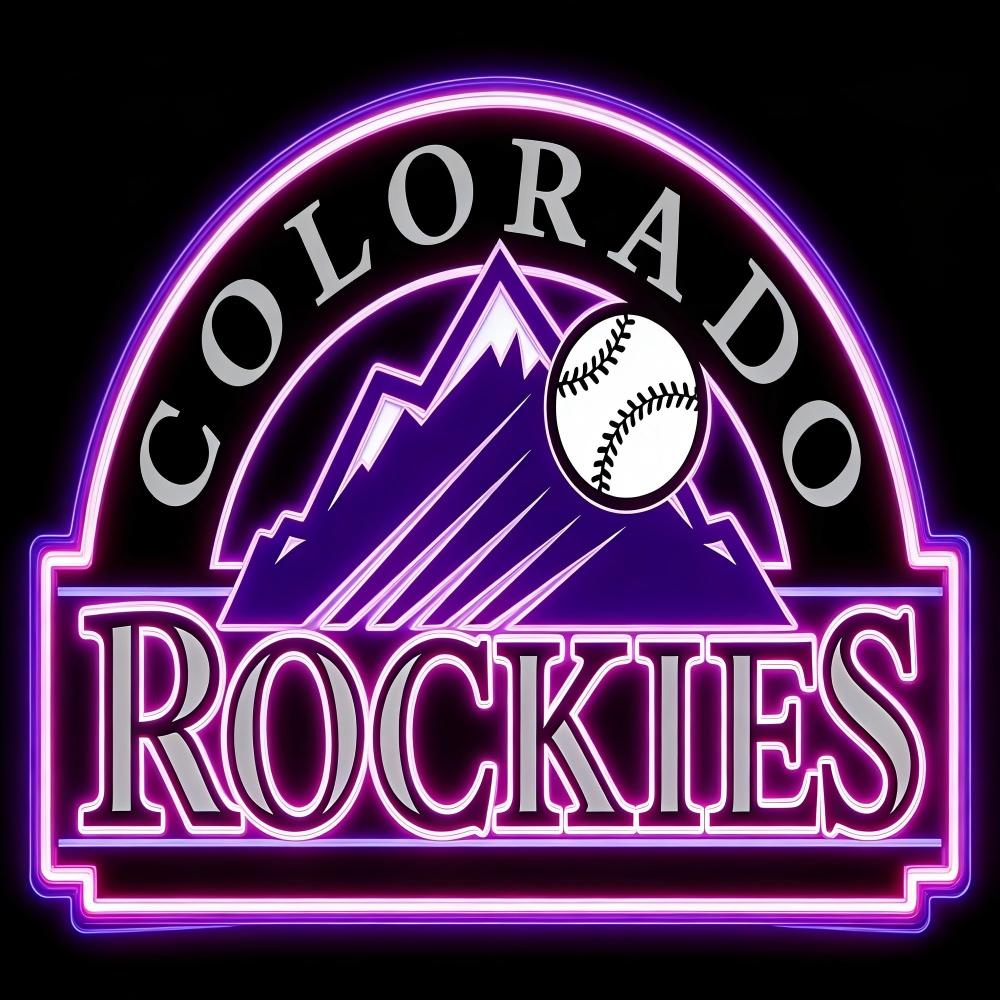 MLB Sporting neon sign MLB Colorado Rockies lighting up sign Chains for fans