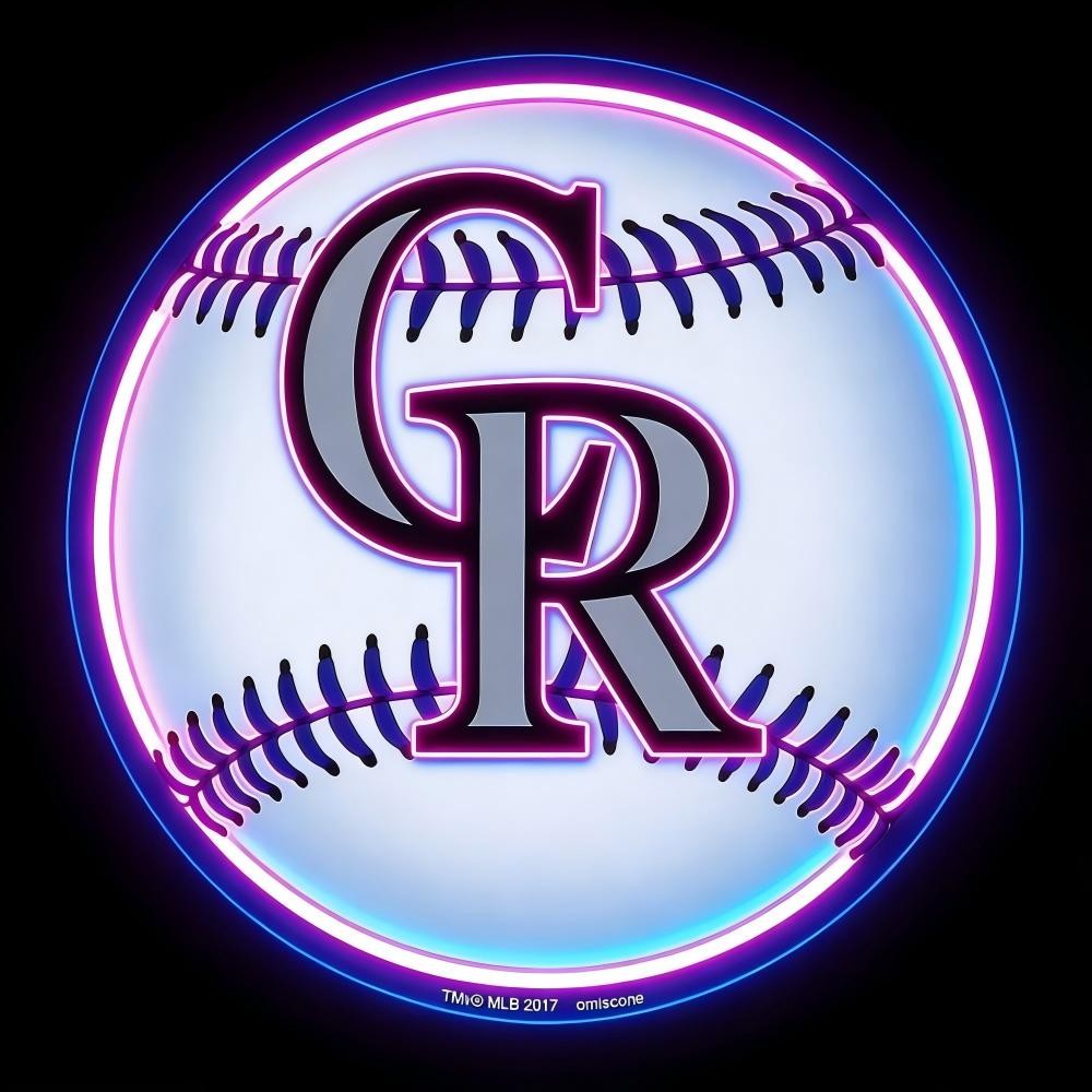 MLB Sporting neon sign MLB Colorado Rockies lighting up sign Chains for fans