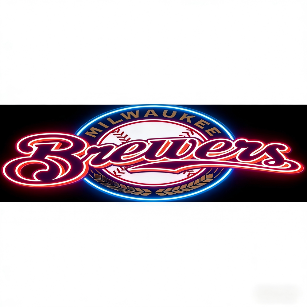 MLB Sporting neon sign MLB Milwaukee Brewers lighting up sign Chains for fans