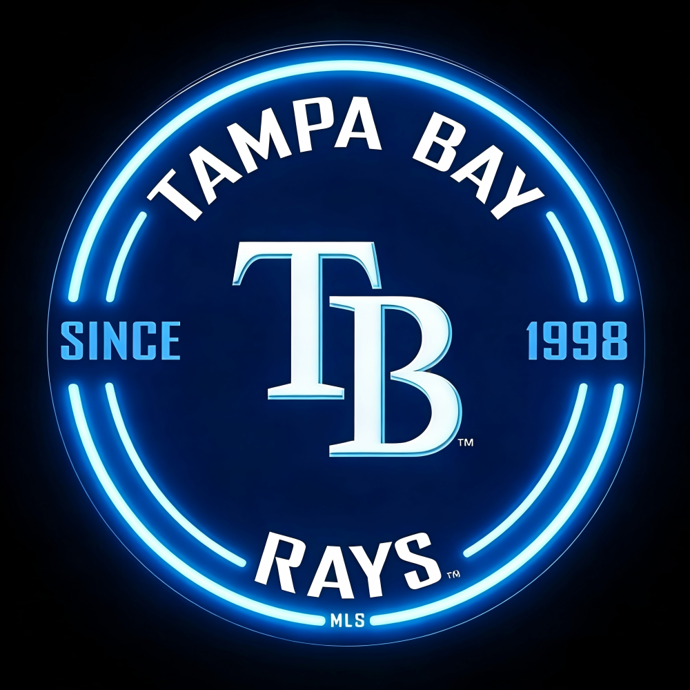 MLB Sporting neon sign MLB Tampa Bay Rays lighting up sign Chains for fans