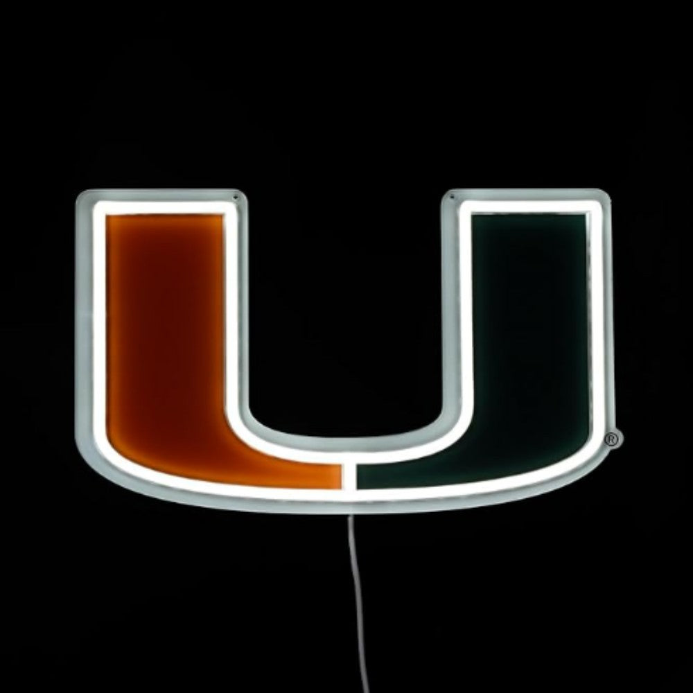 NCAA University football team logo Led lighting up neon sign Chains for fans