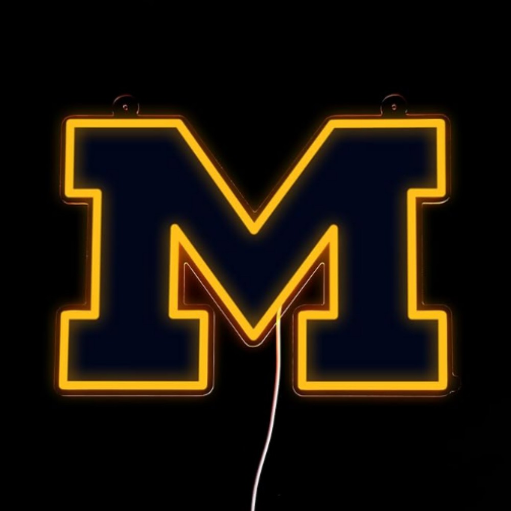 NCAA University football team logo Led lighting up neon sign Chains for fans