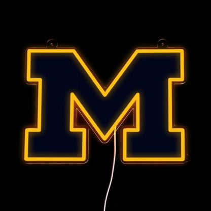 NCAA University football team logo Led lighting up neon sign Chains for fans