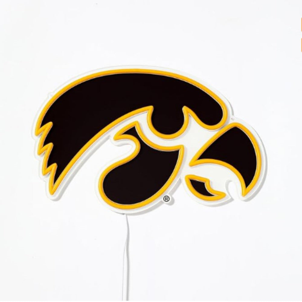 NCAA University football team logo Led lighting up neon sign Chains for fans