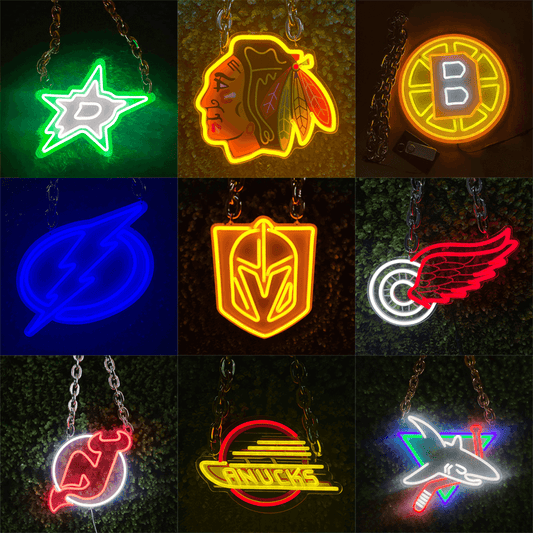 NHL neon sign with chain