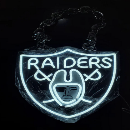 Illuminate Your Passion American football Las Vegas Radiers Neon lighting up big logo chain for your team Chains for fans
