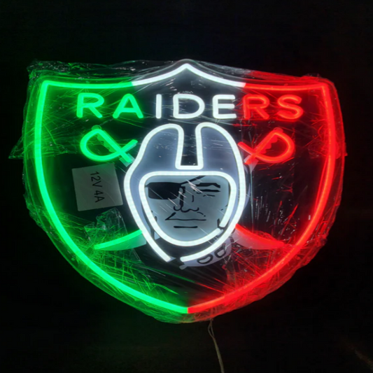 Illuminate Your Passion American football Las Vegas Radiers Neon lighting up big logo chain for your team Chains for fans