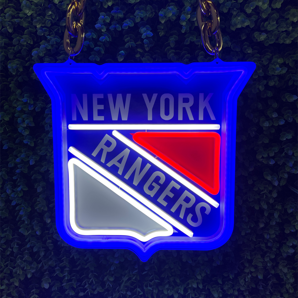 New York Rangers team logo neon sign
