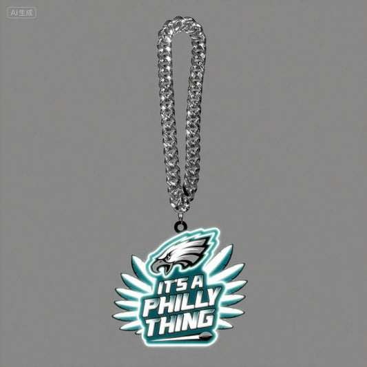 Showing off your passion to American football philadelphia eagle UV logo chains big sign including necklace Chains for fans