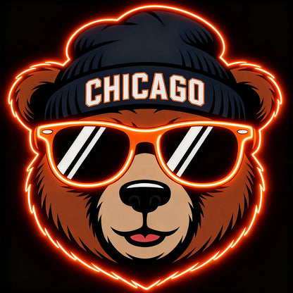 Make it into chains Chicago bear New types led lighting up sign Chains for fans