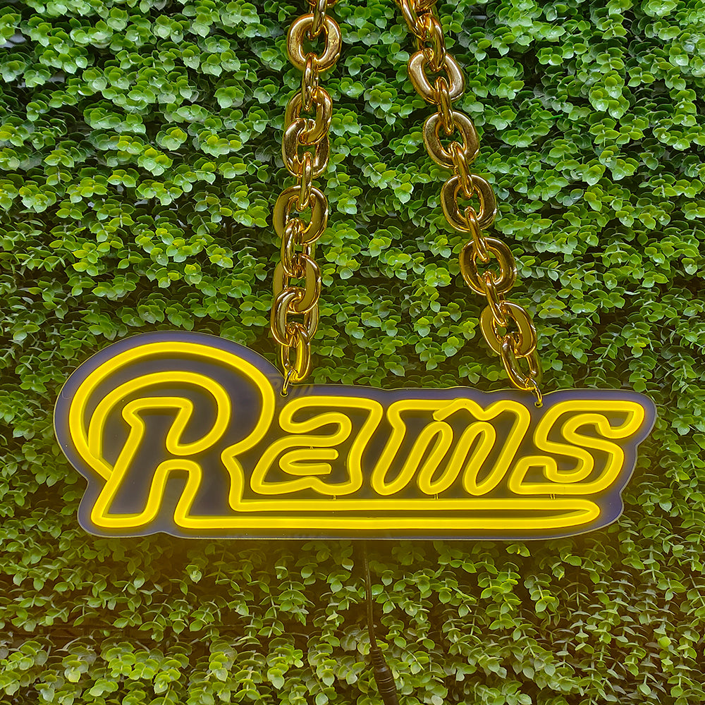 Illuminate Your Passion American football Los Angeles Rams Neon lighting up big logo chain for your team Chains for fans