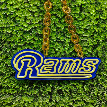 Illuminate Your Passion American football Los Angeles Rams Neon lighting up big logo chain for your team Chains for fans