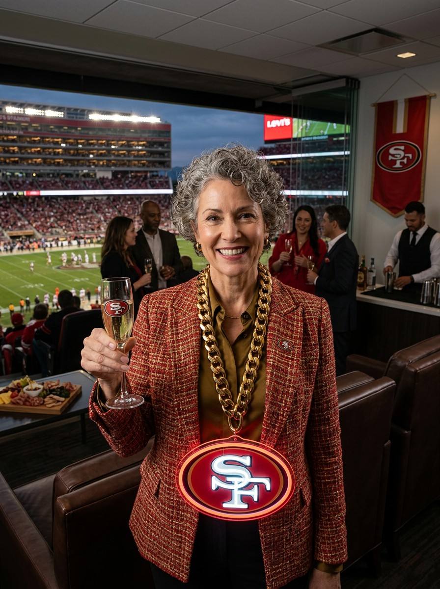 49ers LED Neon Sign Chain Heavy Gold Pendant for NFL Niner Empire Fans Sports Bar Party Decor Chains for fans