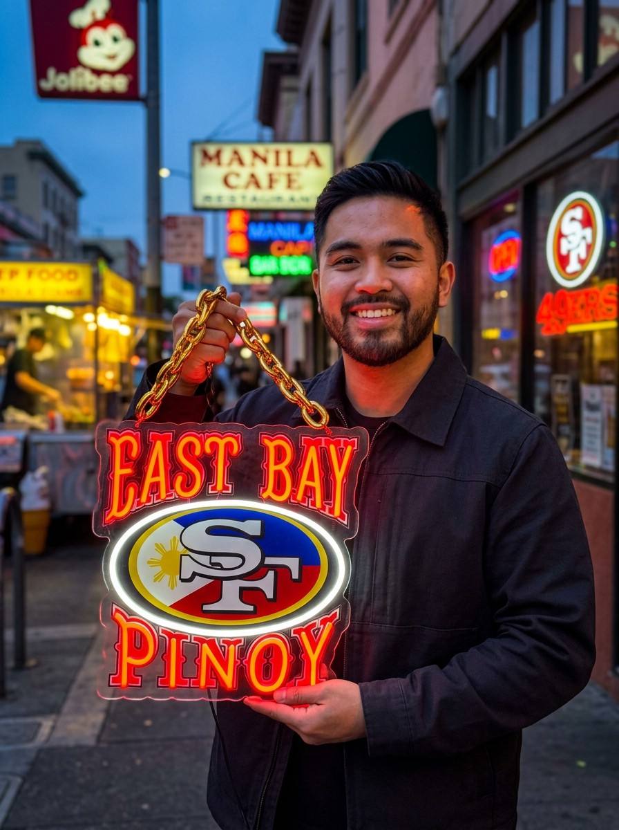 49ers Neon Chain Sign NFL Fan Game Day Bling Chunky Gold Necklace Tailgate Party Gear Chains for fans