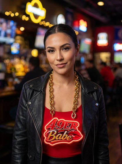 49ers Neon Chain Sign NFL Fan Game Day Bling Chunky Gold Necklace Tailgate Party Gear Chains for fans