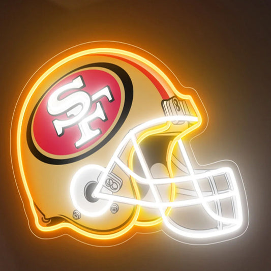American Football Helmet Led Neon Sign With Necklace Chain Chains for fans