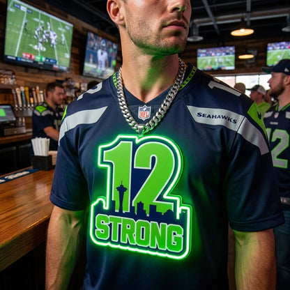 Seattle Seahawks 30cm Oversized LED Neon Pendant Sign Big Team Logo Chain Light Duty Acrylic Material Medallion Fan Shop Supply Chains for fans