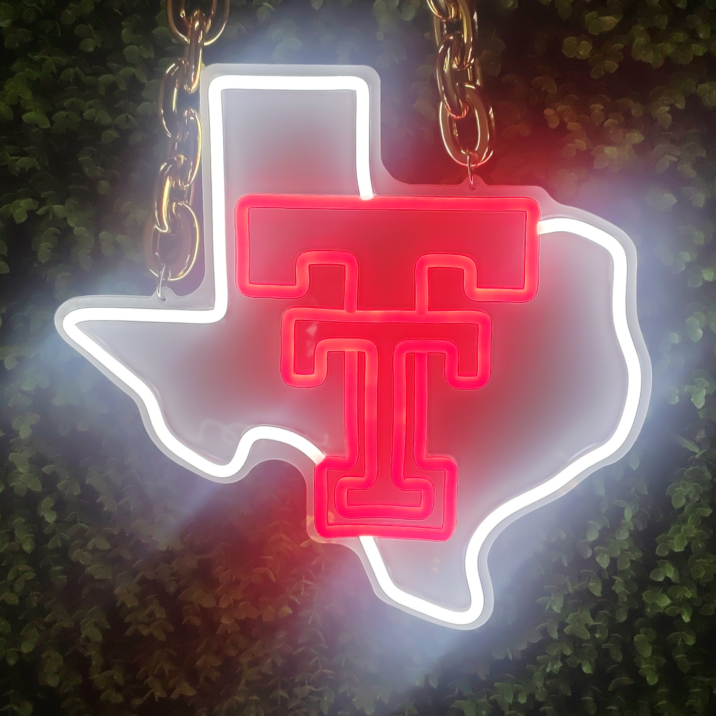 Texas Rangers logo neon necklace