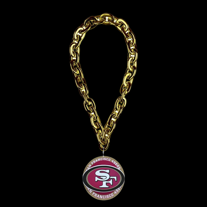 Showing off your passion to American football 49ers UV logo chains light up sign including necklace Chains for fans