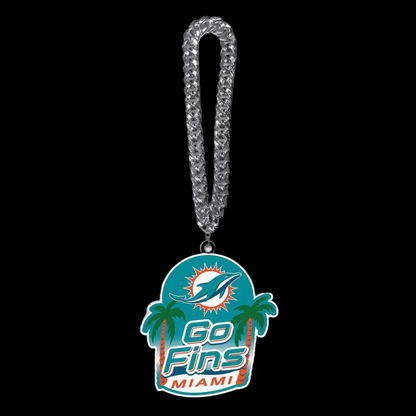 Showing off your passion to American football Miami Dolphins UV logo chains light up sign including necklace Chains for fans