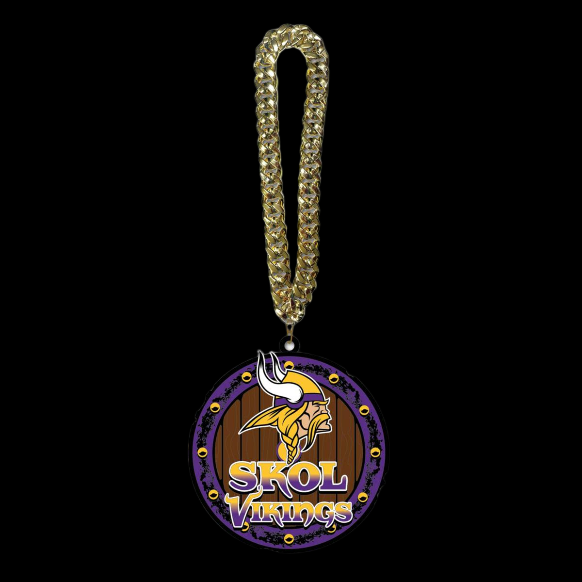 Showing off your passion to American football Minnesota Vikings UV logo chains light up sign including necklace Chains for fans