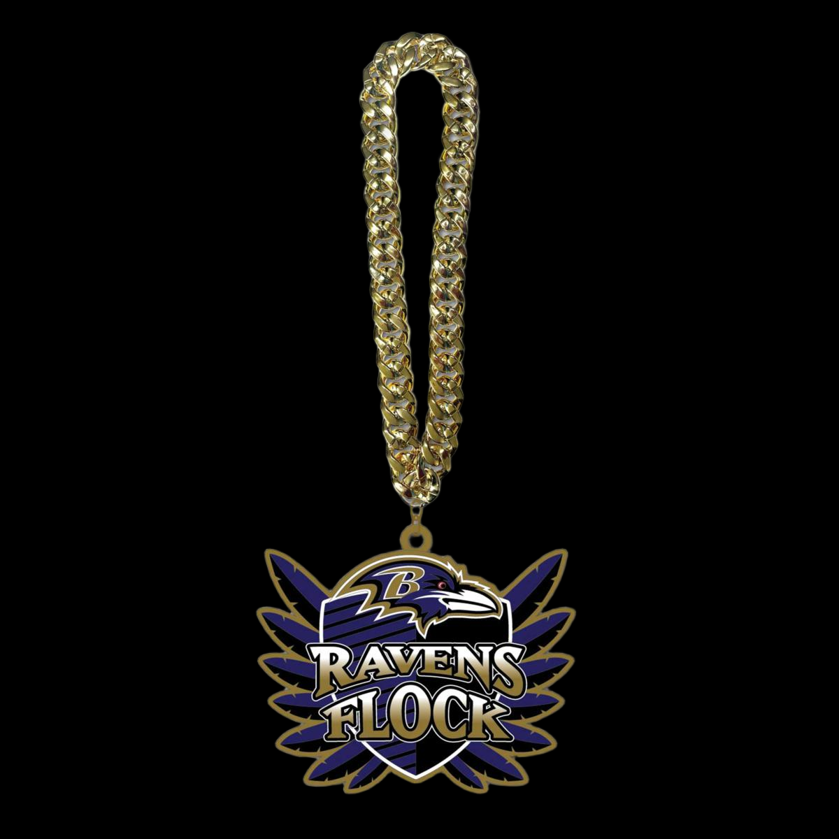 Showing off your passion to American football Baltimore Ravens UV logo chains light up sign including necklace Chains for fans