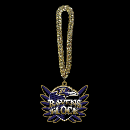 Showing off your passion to American football Baltimore Ravens UV logo chains light up sign including necklace Chains for fans