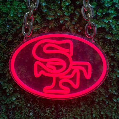 Illuminate Your Passion American football 49ers Neon lighting up big logo chain for your team Chains for fans