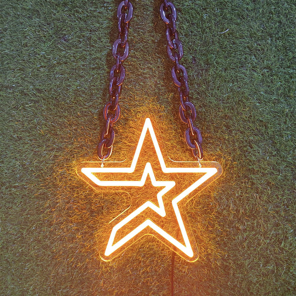 Houston Astros yellow neon sign chain