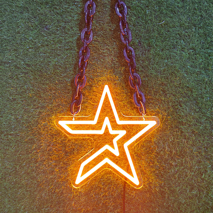 Houston Astros yellow neon sign chain