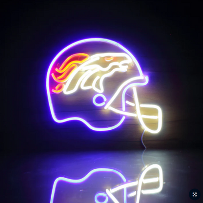 Illuminate Your Passion American football helmet neon sign Super fans symbol Led logo light chain necklace Chains for fans