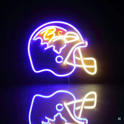 Illuminate Your Passion American football helmet neon sign Super fans symbol Led logo light chain necklace Chains for fans