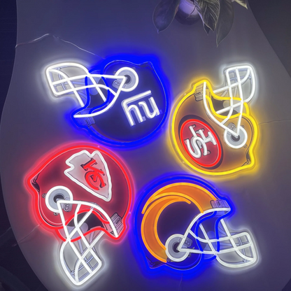 American Football Helmet Led Neon Sign With Necklace Chain Chains for fans