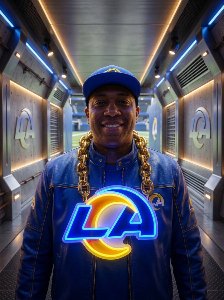 Los Angeles Rams 3D LED Neon Sign Chain Gold Pendant for NFL Fans Sports Bar Decor Chains for fans