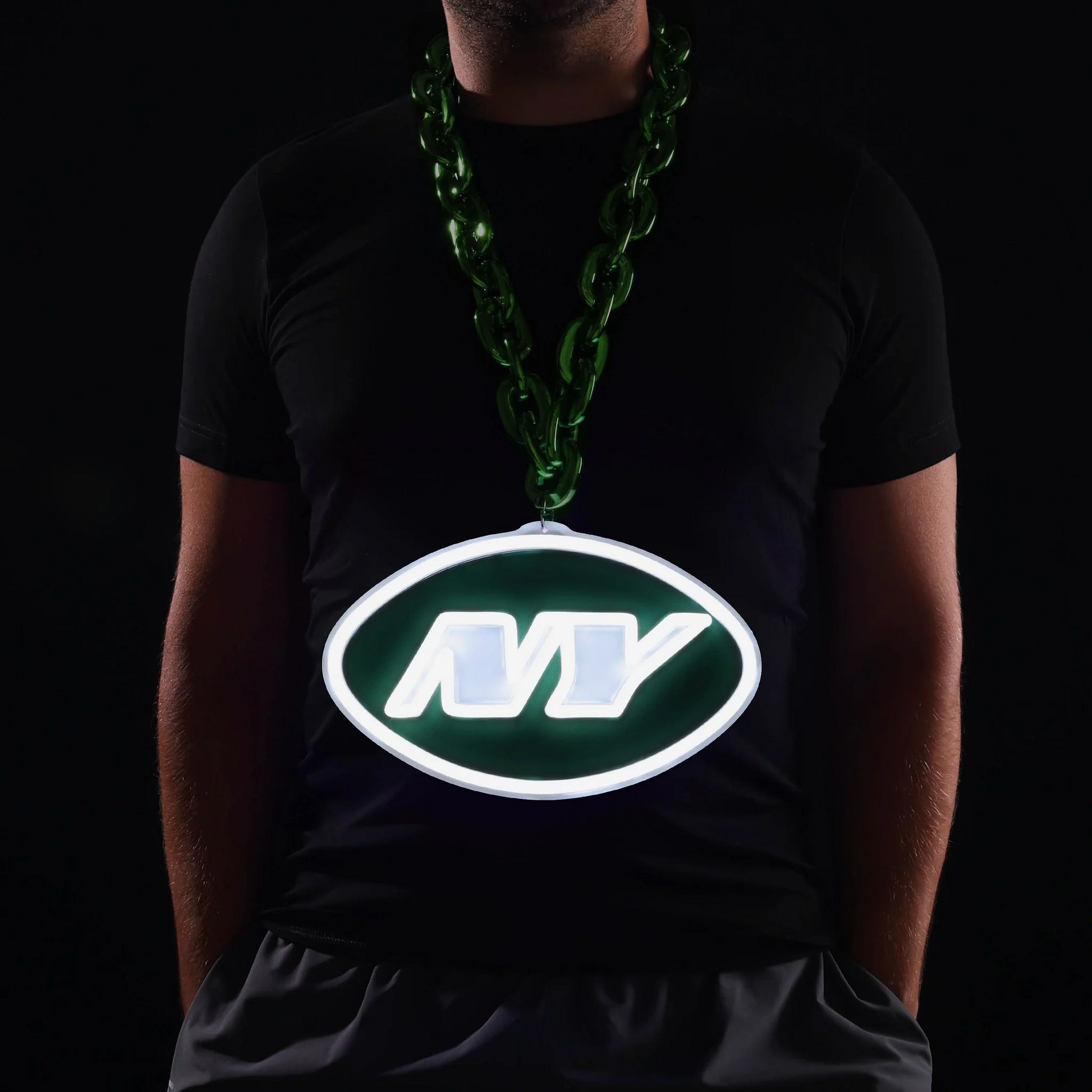 Super fan symbol American football New York Jets Neon Light Up Big Logo Chain Chains for fans