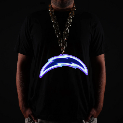 Super fan symbol American football Los Angeles Chargers Neon Light Up Big Logo Chain Chains for fans